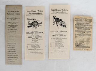 4 Harrison & Morton 1888 Republican Tickets
