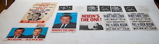 9 Items of Nixon Campaign Broadsides and Ephemera