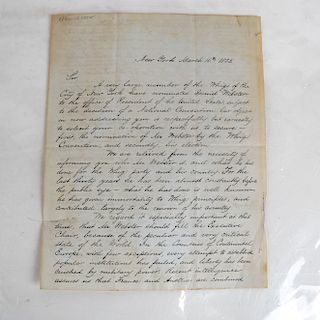 Daniel Webster Letter, 1852