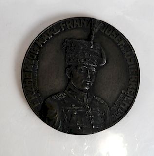 Karl Franz Josef Cast Iron Medal by E. Greier