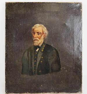 Oil on Canvas Portrait of Robert E. Lee