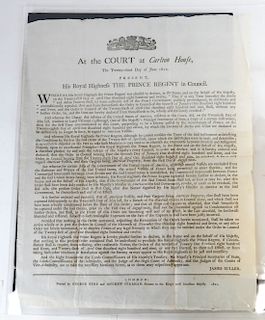 "At the Court at Carlton House...1812" Broadside