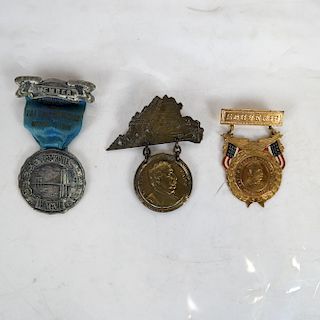 Lot of 6 William Taft Inaugural Badges