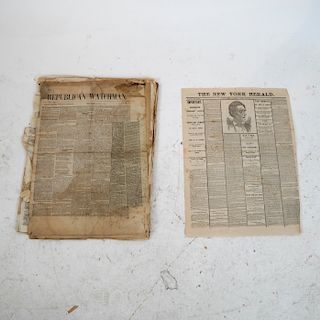 Newspaper Lot, Incl Herald: Lincoln Shot, More