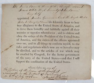 Early 1798 NAaval Commission; USS United States