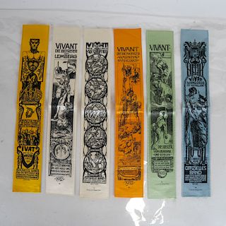 Lot of 6 1915 Battle of Warsaw Graphic Ribbons