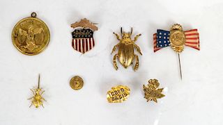 William McKinley Pinback Button and Gold Bug Lot