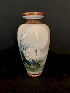 Studio Vase With Heron and Moon