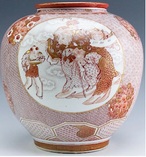Exceptional Large Kutani Vase, Meiji Period