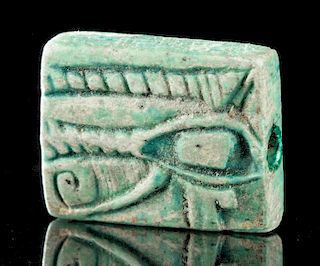 Egyptian Faience Wedjat Amulet, ex-Mitry