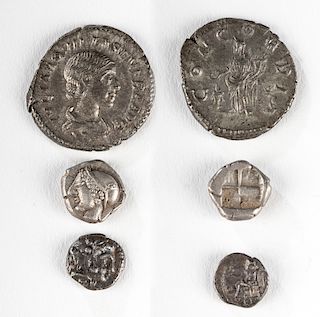 Lot of 3 Greek & Roman Silver Coins