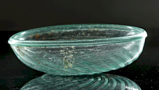 Stunning Roman Glass Bowl, Spiralized Ribs