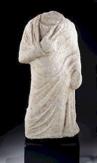 Roman Marble Draped Figure - Actor or Philosopher