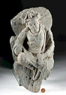 Gandharan Grey Schist Figure of a Prince
