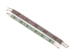 Great Lakes Loom-Beaded Sash and Belt
longest length 39 1/4 inches