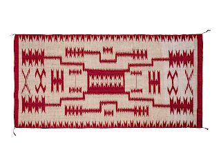 Navajo Raised Outline Storm Pattern Weaving
70 1/2 x 37 inches