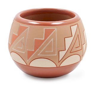 Alvin Curran
(Ohkay Owingeh, 1953-1999)
Geometric Carved Redware Vessel