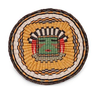 Hopi Third Mesa Basketry Plaque
diameter 12 3/4 inches
