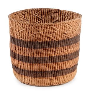 Northwest Coast Striped Basket
height 4 x diameter 5 inches