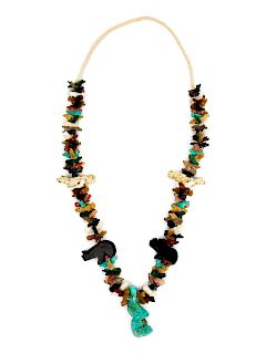 Pueblo Fetish Necklace
length 16 inches; pendant height 2 inches