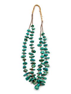 Southwestern Turquoise Nugget Necklace
overall length 17 inches