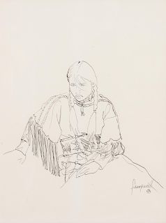 John Farnsworth
(American, b. 1941)
Portrait of Indian girl, 1976