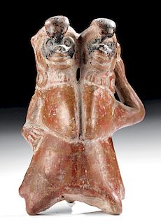 Narino Pottery Standing Figure - Double Monkeys