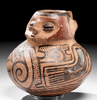 Beautifully Preserved Cocle Pottery Figural Jar