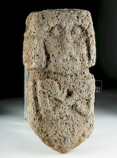 Tall Aztec Stone Torso - Standing Abstract Deity