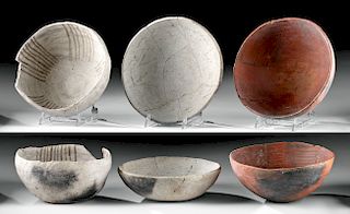 Lot of 3 Anasazi Pottery Bowls, ex-Mesa Verde Museum