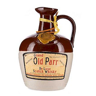 Grand old parr. Scotch whisky. De luxe. Rare old. Escocia. Botella de ceramica.
