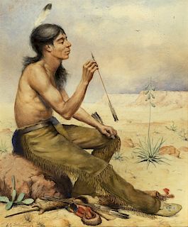 Frederick Dellenbaugh, Untitled (Seated Indian)