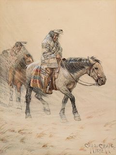 Charles Craig, Indians on Horseback in a Storm