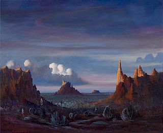 Thomas L. Lewis, Arizona Desert at Sunset