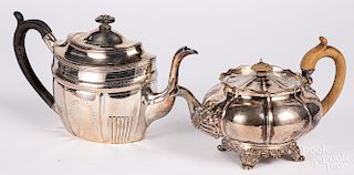 Two George IV silver teapots
