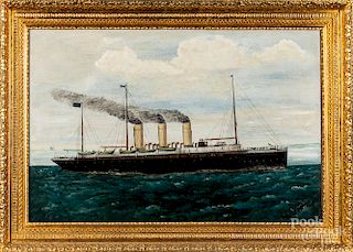 Oil on canvas ship portrait