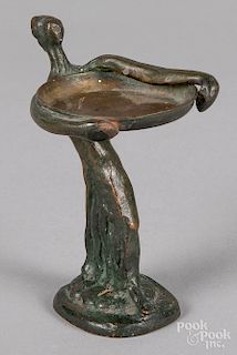 Bronze Art Nouveau figural mint stand