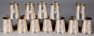 Porter Blanchard silver fox hunting julep cups