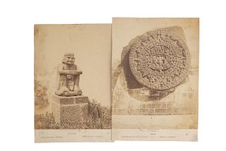 Briquet, Abel. Calendario de los Aztecas / Antigüedades Aztecas. México, ca. 1890. Fotografías albúminas, 25x19.2 cm. Pzs: 2.