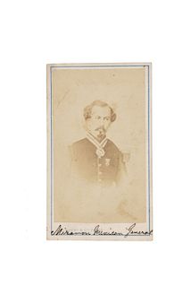 Retrato de Miguel Miramón en el Exilio en Francia. Ca, 1863. Tarjeta de visita.