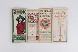 Impresos Porfirianos sobre Ferrocarriles Mexicanos. Colección de Cuatro Folletos de Ferrocarriles Mexicanos. 1906. Pzs: 4.