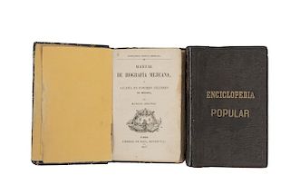 Arróniz, Marcos. Manual de Biografía Mejicana / Manual de Historia y Cronología de Méjico. México, 1857 / 1858. Pzas: 2.