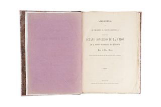 Arias, Juan de Dios. Memoria que en Cumplimiento del Precepto Constitucional Presento al Octavo Congreso... México, 1875.