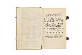 Excubiae tutelares: Serenissimi Principis Ferdinandi Mariae Francisci Ignatii VVolfgangi... Munich, 1637. Biografías en latín.