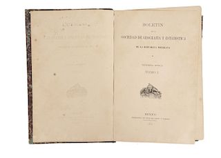 Boletín de la Sociedad de Geografía y Estadística de la República Mexicana. México, 1873.