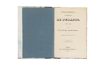 Ramírez, José Fernando. Noticias Históricas y Estadísticas de Durango (1849 - 1850). México, 1851.