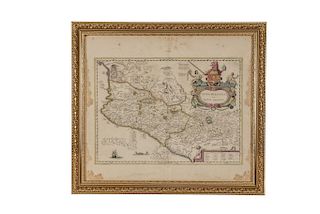 Blaeu, Willem Janszoon. Nova Hispania, et Nova Galicia. Amsterdam, 1638. Mapa grabado, coloreado, 35 x 48.2 cm. Enmarcado.