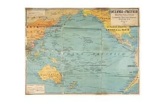 Oceanía y Pacífico. Mapa Político. México: Compañía Nacional Editora Águilas S.A., 1930. Mapa a color, 97 x 126 cm., plegado.