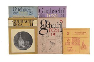 Toledo, Francisco - Cruz, Gloria de la. Guchachi'Reza (Iguana Rajada). Juchitán, Oaxaca, 1980-86. Publicación trimestral. Piezas: 5.
