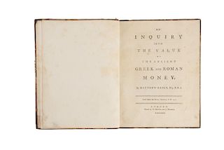 Raper, Matthew. An Inquiry Into the Value of the Ancient Greek and Roman Money. London, 1772.
